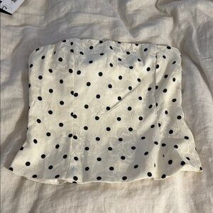 Princess Polly White and Black Polka Dot Blouse